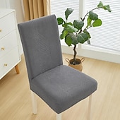 abordables Funda para silla de comedor-Funda elástica para silla de comedor, funda para silla de comedor con respaldo alto, funda para silla de hotel para banquete de boda, funda para silla de jacquard lisa, funda elástica para silla