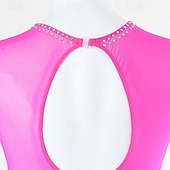 voordelige Schaatsjurken-Kunstschaatsjurk Dames Voor meisjes Schaatsen Jurken Rode roos Lapwerk Open achterkant Netstof Spandex Hoge Elasticiteit Opleiding Oefenen Professioneel Kunstschaatskleding Klassiek Kristal