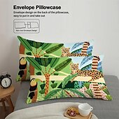 billiga Påslakanset-tropical rainforest series 3-delat påslakanset för sommaren mjuk hudvänlig långvarig för hotellrum gästrum sängkläder bekvämt set