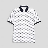 abordables Polo élite pour-Homme Plaid Manche Courte Polos Col Rabattu Occasionnel Vêtement décontracté de travaile Formel Extérieur Soirée Imprimé Été Noir