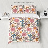 economico Set copripiumino-fresca stampa floreale set da 3 pezzi di copripiumini per camere d&#039;albergo camere per gli ospiti comodo set di biancheria da letto 1 copripiumino 2 federe