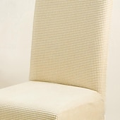 baratos Capa de cadeira-capa de cadeira de jantar resistente à água tecido de lã polar para capa de cadeira de sala de jantar capas elásticas capas de assento de cadeira