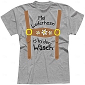 abordables Ropa Gráfica-T-Shirt Lederhosen Estampado bávaro Alemán Camiseta Clásico Estilo callejero para Hombre Unisexo Adulto Estampado en caliente  para Carnaval Cerveza Oktoberfest Fiesta Casual Diario