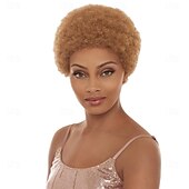 abordables Perruques sans bonnet-Afro bouclés courts coupe de lutin perruques de cheveux humains ombré #30 couleur pleine machine faite perruque remy cheveux perruques abordables pour un usage quotidien