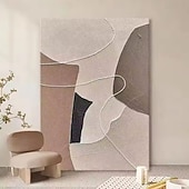お買い得  油絵-手作りの油絵 キャンバス 壁アート 装飾 侘び寂び モダン シンプル 抽象画 家の装飾用 ロール フレームなし 未延伸絵画