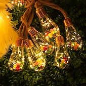 זול מופעל באמצעות אנרגיה סולארית-אור חבל שמש חיצוני קמפינג נורת מחרוזת אורות 16 led 8 מצבים תאורה ip65 אור עמיד למים לחג המולד מסיבת חתונה חיצונית קישוט מרפסת גן