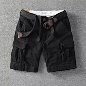 cheap Outdoor-Men&#039;s Tactical Shorts Cargo Shorts Shorts Buttons Drawstring Multi Pocket Plain Wearable Short Outdoor Daily Camping &amp; Hiking Fashion Classic Black White
