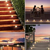 cheap Outdoor Wall Lights-20pcs Solar LED Fence Lights - Effortless Charging, Durable Waterproof Design - Brighten Your Garden, Steps &amp; Pathways with Cool White Ambiance - A Perfect Decorative Lighting Solution for Courtyards