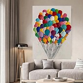 voordelige Olieverfschilderijen-kleurrijke abstracte ballon olieverf handgeschilderde ballon olieverfschilderijen abstracte kunst schilderij muur kunst moderne canvas kunst schilderij voor woonkamer slaapkamer hotel bar