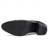 Недорогие Оксфордские туфли-Мужские черные туфли из искусственной кожи на шнуровке с блочным каблуком – стильная официальная обувь для бизнеса, вечеринок и особых случаев