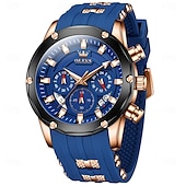 cheap Quartz Watches-OLEVS Men Quartz Watch Outdoor Sports Fashion Wristwatch Luminous Calendar Chronograph Waterproof Silicone Gel Watch