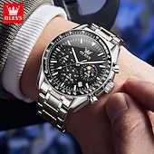 cheap Quartz Watches-OLEVS Men Quartz Watch Outdoor Fashion Casual Wristwatch Luminous Calendar Waterproof Decoration Steel Watch