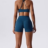 voordelige Sport bh&#039;s-Dames Lichte ondersteuning Sport bh&#039;s Running BH Open achterkant Gekruiste rug Goede top Gewatteerd Fitness Recreatiesport Hardlopen Ademend Lichtgewicht Zacht Zwart Roze Marine Blauw Effen