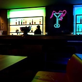 cheap Neon LED Lights-Oktoberfest Cocktail USB Neon LED Sign Light, Luminous Styling Neon Light Beer Bar Club Acrylic Neon Light for Hotel Bar Cafe Birthday Party Teen Room Wall Decoration Light Sign 1PC