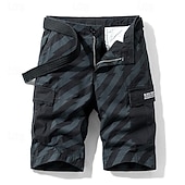 billige Klassisk-Herre Taktiske shorts Cargoshorts Shorts Knapper Multi lomme Stripe Anvendelig Knelengde utendørs Daglig Camping &amp; Vandring Mote Klassisk Svart Militærgrønn