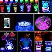 Недорогие Подводное освещение-2 шт. RGB светодиодный подводный светильник, водонепроницаемые погружные светодиодные фонари для бассейна, пруда освещают ваш бассейн, сад и многое другое - прочный водонепроницаемый дизайн для круглогодичного декора - идеально подходит для ванны, пруда,