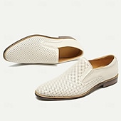 preiswerte Loafer aus hochwertigem Leder-Beige Loafer aus perforiertem Leder für Herren, Slipper aus hochwertigem Rindsleder – atmungsaktives und stilvolles Schuhwerk für formelle und legere Anlässe