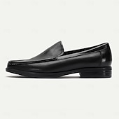 cheap Premium Leather Loafers-Men&#039;s Premium Cowhide Leather Loafers - Classic Black Slip-On Dress Shoes for Business and Formal Wear