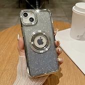 お買い得  iPhone用ケース-電話 ケース 用途 iPhone 16 iPhone 15 プロマックスプラス iPhone 14 13 12 11 Pro Max Plus バックカバー ワイヤレス充電をサポート ブリンブリングリッターシャイニー 耐衝撃 TPU 仕上げ