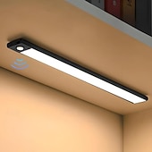 お買い得  キャビネットライト-超薄型 LED キャビネット ライト、ワイヤレス モーション センサー LED ライト バー、USB 充電式サイド マグネット式粘着式キッチン ナイト ライト、ワードローブ クローゼット キャビネット 食器棚 階段 廊下 棚用