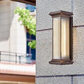 cheap Outdoor Wall Lights-LED Outdoor Wall Lights Warm White 22cm Single Head Coffee Gold 20W Rainproof Wall Mounted Lighting with Striped Acrylic Shade Porch Lights for House Garage Patio Lamp 110-240V