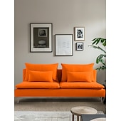 abordables Housse de canapé-Housse de section 3 places 100% coton couleur uniforme housses matelassées 8 pièces ensemble de housse de futon