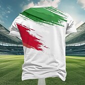 abordables T-shirts de sport et de gym-Homme Italie T shirt Manche Courte T-shirt 3D effet Col Ras du Cou Chemise Extérieur Athleisure Blanche Eté Printemps Vêtement Tenue S M L XL XXL XXXL