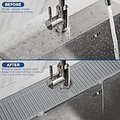 رخيصةأون أدوات الحمام-قطعة واحدة من مقبض صنبور السيليكون، صينية فلتر بالتنقيط، حصيرة كبيرة من السيليكون، حامل إسفنجة لصابون الأطباق، ملحقات حوض المطبخ، طاولة المطبخ والحمام، واقي من دفقة حوض المطبخ