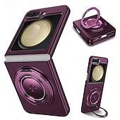 Недорогие Чехлы для Samsung-Чехол для Z Flip 6 Z Flip 5 Z Flip 4 Z Flip 3 с магнитной адсорбцией окном для просмотра с подставкой съёмный противоударный ретро броня TPU PC