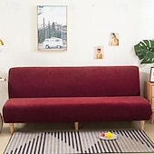 economico Copertura del divano futon-Copridivano letto senza braccioli in tessuto jacquard 3 diverse dimensioni fodere per decorazioni per divano in velluto di mais protezione elasticizzata copripanca elastico