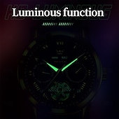 abordables Relojes mecánicos-OLEVS Hombre Relojes Mecánico Moda Reloj Casual Reloj de Muñeca Cuerda Automática Luminoso Calendario Fecha Semana Piel Reloj