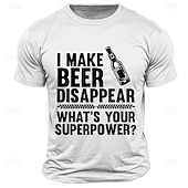 abordables T-shirt graphique pour hommes-Homme Mot Lettre Drôle Bière T-shirt Coton Manche Courte Graphique Chemise Noir Blanche Vert Véronèse T-shirt confortable Rue Sport en Plein Air Vêtements de créateurs de mode