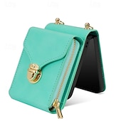 baratos Capa Samsung-telefone Capinha Para Samsung Galaxy Z Virar 6 Z Flip 5 Z Flip 4 Z Flip 3 Capa traseira Capa articulada Zíper com cordão Slot para cartão Retro PC Couro PU