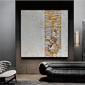 preiswerte Ölgemälde-abstraktes goldenes Ölgemälde auf Leinwand, handgefertigt, modernes Ölgemälde, handgemalt, großes abstraktes Ölgemälde, Wandkunst, Gemälde für die Heimdekoration