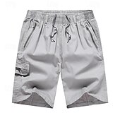 cheap Classic-Men&#039;s Cargo Shorts Shorts Hiking Shorts Elastic Waist Multi Pocket Plain Wearable Short Outdoor Daily Camping &amp; Hiking Fashion Classic Black Army Green