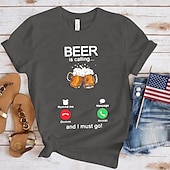 cheap T-shirts-Beer Cosplay Costume T-shirt Print Beer Classic Street Style For Couple&#039;s Men&#039;s Women&#039;s Adults&#039; Carnival Oktoberfest Beer Hot Stamping Party Casual Daily