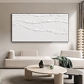 preiswerte Abstrakte Gemälde-weiße Wellen abstrakte Malerei handgemachte weiße Wand Kunst horizontale Malerei Kunst weiß strukturierte Welle Malerei Wand Kunst weiß Leinwand Ölgemälde Wand Kunst weiß abstrakte Ozean Wand Kunst