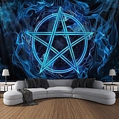 levne Nástěnné tapiserie-pentagram wicca wiccan pohanský psychedelický závěsný gobelín nástěnné umění velký gobelín nástěnná malba výzdoba fotografie pozadí přikrývka opona domácí ložnice dekorace obývacího pokoje