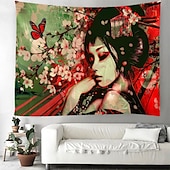 cheap Art Tapestries-Japanese Style Wall Tapestry Art Decor Blanket Curtain Hanging Home Bedroom Living Room Decoration Polyester