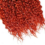 abordables 1 paquet de cheveux humains tisse-Extensions de cheveux humains orange en vrac, cheveux ondulés profonds, 1 lot