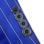 abordables Blazers Clásicos para Hombres-Hombre Graduación chaqueta Negocio Fiesta de Cóctel Fiesta de Boda Moda Casual Primavera &amp; Otoño Poliéster Rayas Botones Bolsillo Cómodo Botonadura Simple Chaqueta de sport Negro Blanco Amarillo Rosa