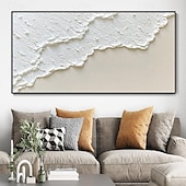 preiswerte Abstrakte Gemälde-weiße Wellen abstrakte Malerei handgemachte weiße Wand Kunst horizontale Malerei Kunst weiß strukturierte Welle Malerei Wand Kunst weiß Leinwand Ölgemälde Wand Kunst weiß abstrakte Ozean Wand Kunst