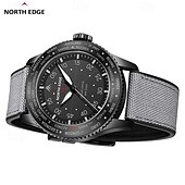 Χαμηλού Κόστους Ρολόγια Quartz-NORTH EDGE Άντρες Χαλαζίας Δουλειά Φωτίζει ΑΔΙΑΒΡΟΧΟ TPU Λουράκι από νάιλον Παρακολουθήστε