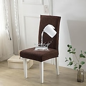 cheap Chair Cover-Water Resistant Elastic Dining Chair Cover for Dining Room Kitchen Wedding Hotel Banquet Restaurant Anti-dirty Seat Chair Covers