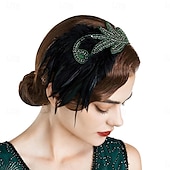 olcso Kiegészítők és még sok más-1920-as évek A nagy Gatsby Flapper fejpánt A nagy Gatsby Esküvői Vendég Gallér nélküli Női Mindszentek napja Farsang Álarcos mulatság Parti Álarcos mulatság Esküvői fogadás Felnőttek Hajszalag Minden