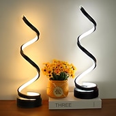 abordables Lámparas de mesa-Lámpara de mesa en espiral LED, moderna y sencilla, luz nocturna junto a la cama, tricolores, regulable, alimentada por USB, ambiente creativo, lámpara de escritorio, hogar, dormitorio, oficina,