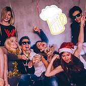 cheap Neon LED Lights-Oktoberfest Beer USB LED Neon Light, LED Beer Sign Bar Club Acrylic Neon Light Hotel Bar Caf  Birthday Party Youth Room Wall Decoration Light Logo 1PC