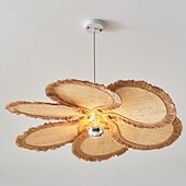 preiswerte Pendelleuchte-LED-Pendelleuchte warmweiß 60/80/100 cm 1-flammig böhmischer Kronleuchter schlichtes Hanfseil-Pendellaternen-Design handgewebter Rattankorb Retro-Stoff E26/E27 Schlafzimmer Home Office 110-240 V