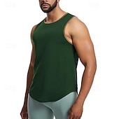 baratos Camisetas e Regatas de Corrida-Homens Camisola de alças do exercício Regata de Corrida Regata para Academia Sem Manga Colete Casual Roupa Esportiva Cor Sólida Secagem Rápida Macio Respirável Treino de Ginástica Caminhada Cooper