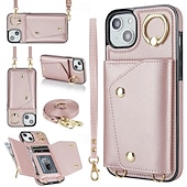economico Cover per iPhone-telefono Custodia Per iPhone 16 15 14 Pro Max Plus iPhone 13 12 11 Pro Max Mini Custodia Portafoglio Cerniera con Cordino Con Cinturino da Polso Retrò TPU Pelle PU